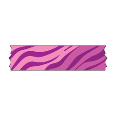 Obraz premium Pink and purple jagged strip of sticky tape with bold zebra style animal print, neon y2k vibe evoking late 90searly 2000s retro fashion, craft and design element