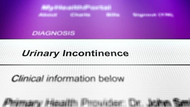 Generic Health Portal with Elbow Health Problem Diagnosis - Urinary Incontinence