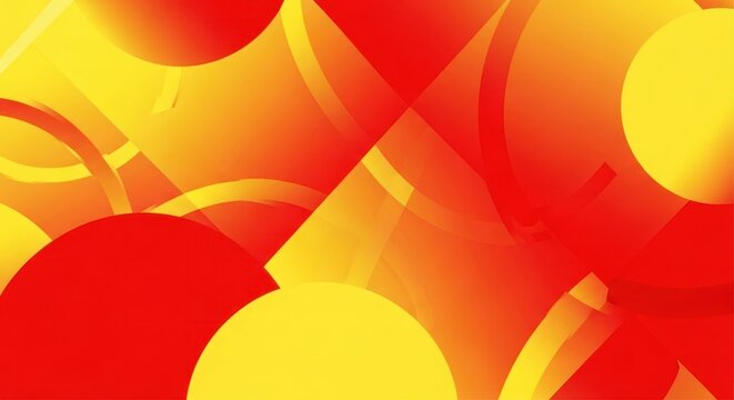 Bright colorful geometric shapes triangle circle square abstract background