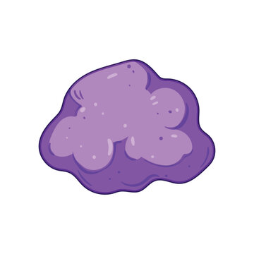 Purple blob of educational modeling clay or playtime dough forming an irregular shape, providing a creative material for children's hands on activities, craft projects, and imaginative play