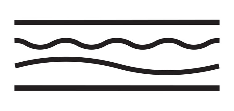 Vector graphic illustration of wavy lines and straight lines in a layered design