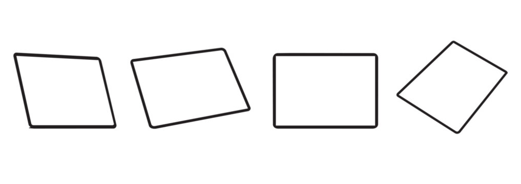 Simple vector illustration of four parallelograms in different orientations and shapes