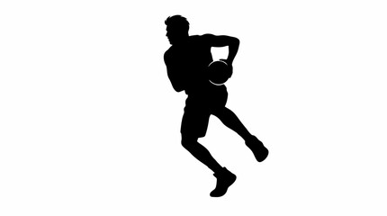 Obraz premium Rugby player, sports silhouette, athletic icon, black vector