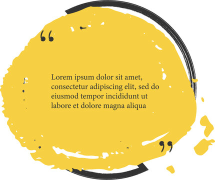 Yellow grunge quote bubble isolated on transparent background. Great for highlighting key points in professional.