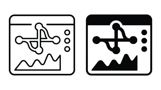 Data analysis dashboard with statistical growth chart line icons, analysis
