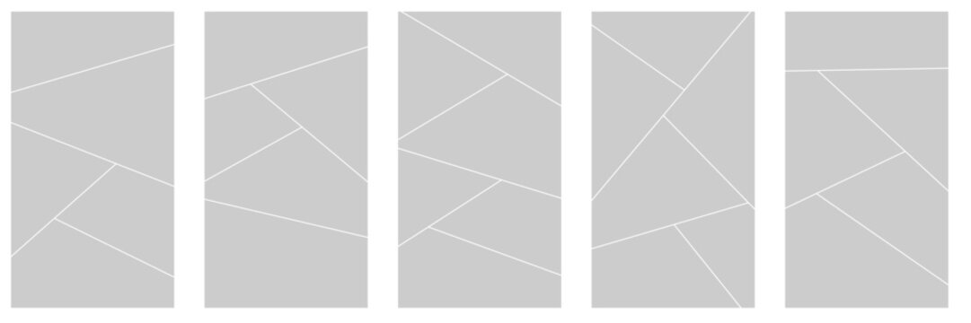 Image collage layout template. Mosaic mood board grid collection. Picture frame set. Photo album concept idea for banner, poster, comic page, flyer, brochure, booklet, memory wall design. Vector pack