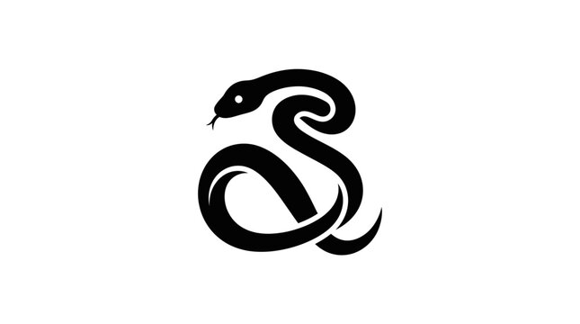 Black snake serpent silhouette logo.