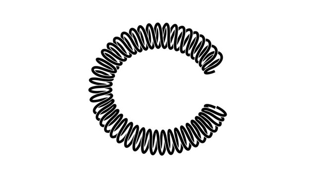 Black spiral spring letter C logo icon