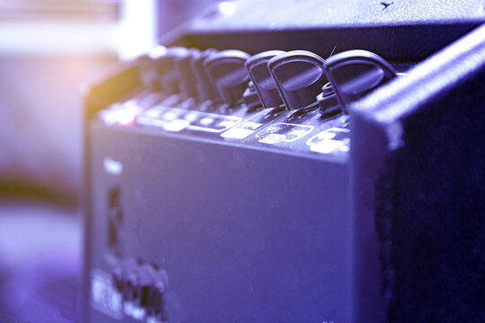 Volume and control knobs for a guitar amp.
