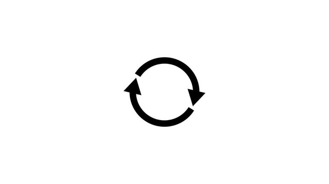 Circle arrow refresh and reload icon.Arrow loading icon animation. Simple rotating loader icon on white background.