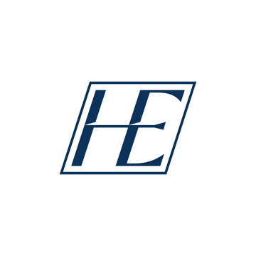 letter HE monogram unique logo vector