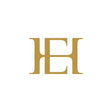 letter HE monogram unique logo vector