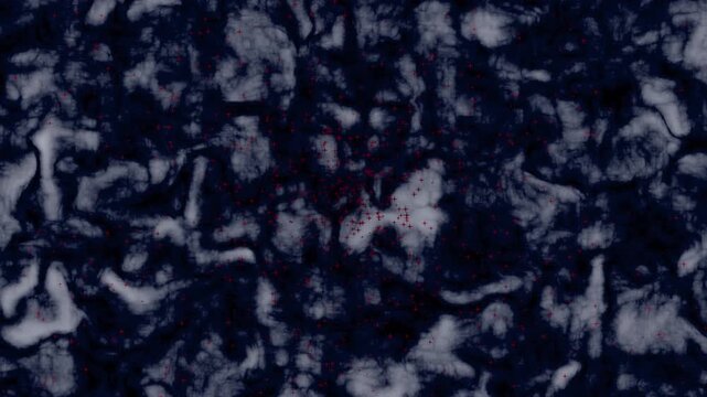 Eerie dark smoky abstract background with shimmering red dust particles for horror and Halloween themes