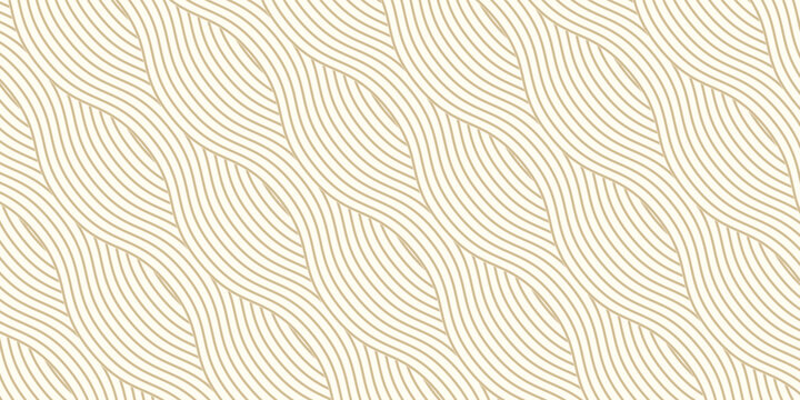 Yellow instant noodles, pasta and spaghetti texture with geometric wavy lines. Ramen, pasta vector pattern. Abstract food illustration background