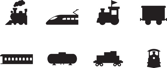 toy train icon set silhouette Vector illustration. square type Bundle © Ayman