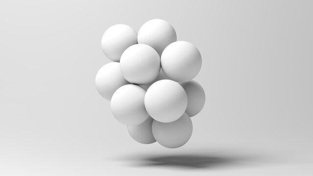 Group of white spheres. 3d illustration.