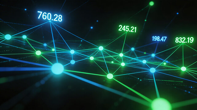 Abstract network with glowing nodes and connections