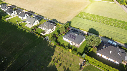 Fototapeta premium New residential district next to green woodland