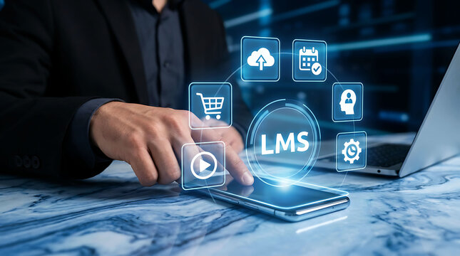 LMS Learning Management System Mobile Platform Digital Education Training Dashboard