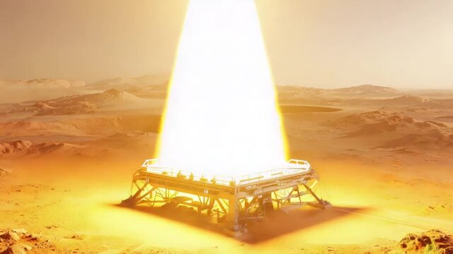 Spaceship or rocket on Mars.