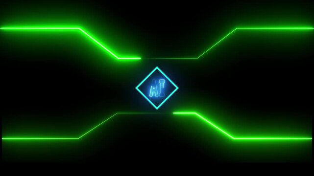 Advanced machine learning projects loop creative neon intelligence emblems on black. Automated software engineering platforms present an advanced machine learning project.