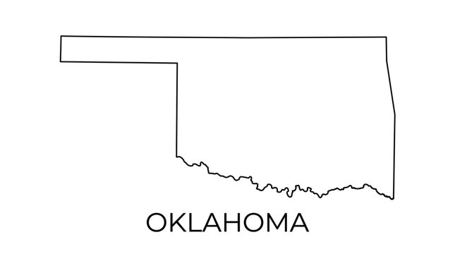 Oklahoma State Outline Map Illustration