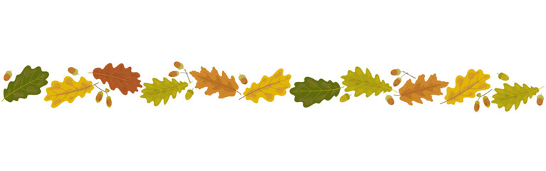 Continuous botanical banner element for corporate stationery and print design oak leaves © Euler