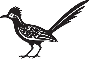 Obraz premium Roadrunner Bird Black Silhouette Vector Illustration