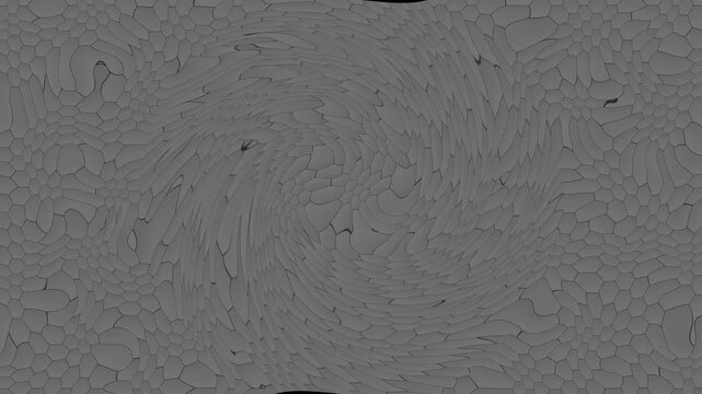 Abstract pattern layout curls swirling rows of grayscale hexagonal cells seamlessly. Sophisticated web portfolio backdrops utilize an abstract pattern layout design matrix.