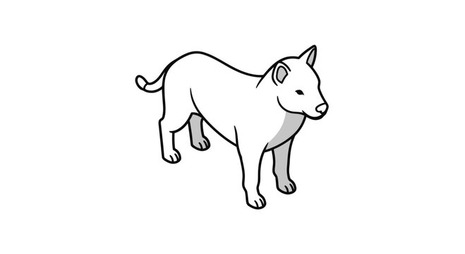 Standing dingo or australian cattle dog line art