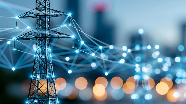 AI-powered system optimizing smart grid management by analyzing energy consumption data load balancing and real-time power distribution for reliable energy networks, smart energy