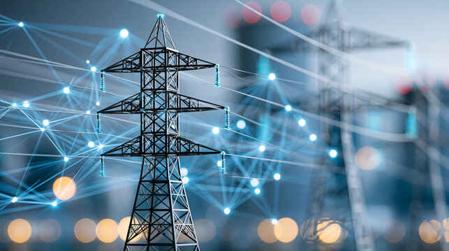 AI-powered system optimizing smart grid management by analyzing energy consumption data load balancing and real-time power distribution for reliable energy networks, smart energy
