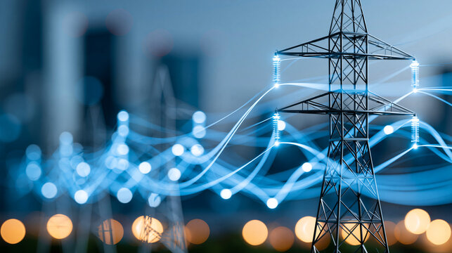 AI-powered system optimizing smart grid management by analyzing energy consumption data load balancing and real-time power distribution for reliable energy networks, smart energy