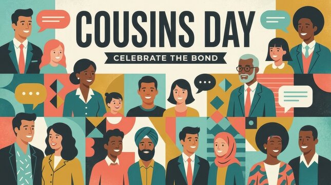 Diverse family celebrating cousins day together