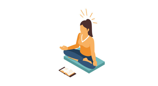Woman practicing yoga and mindfulness meditation