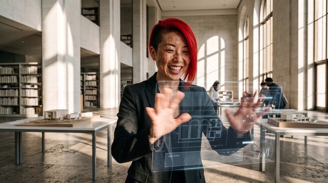 Architect Using AR Technology to Visualize Building Design
