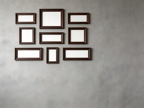 Empty picture frames on wall