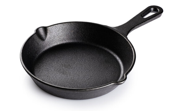 Cast iron mini frying pan isolated on white background. With clipping path.