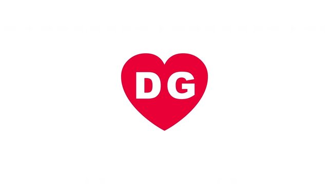 Pulsing Red Heart Icon With Dg D+g D G Breathing Love Symbol Loop Animation On White Background