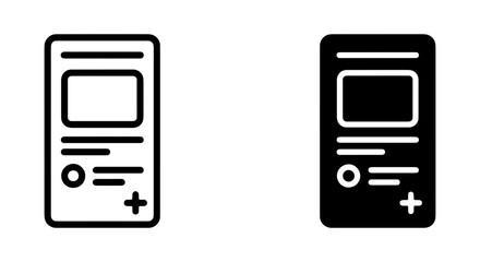 Retro Game Console Icon Set, Vintage Handheld Device Graphics, Nostalgic Gaming Symbols, Vector Art © Suma