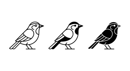 Minimalist Bird Icons, Vector Set: Outline, Silhouette, and Line Art Styles for Nature Graphics © Suma