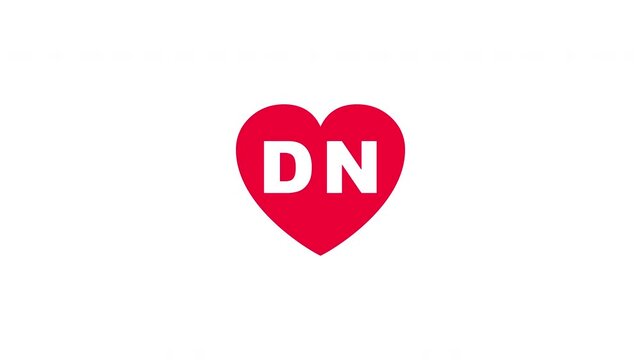 Pulsing Red Heart Icon With Dn D+n D N Breathing Love Symbol Loop Animation On White Background