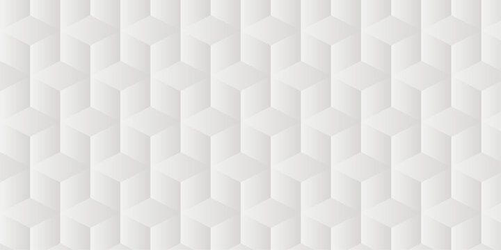 Abstract white cube grid polygon decoration block hexagon geometric texture background. block construction surface cubic wall square creative business texture backgroud.
