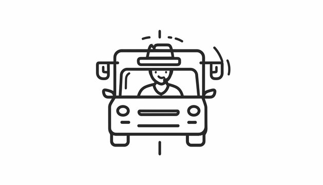 Man driving a car vehicle.