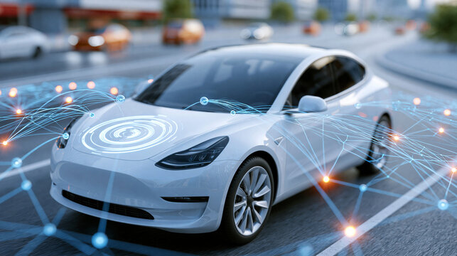 A clean sensing system and wireless communication network concept for an autonomous car on a bright background sensing system wireless network autonomous car driverless