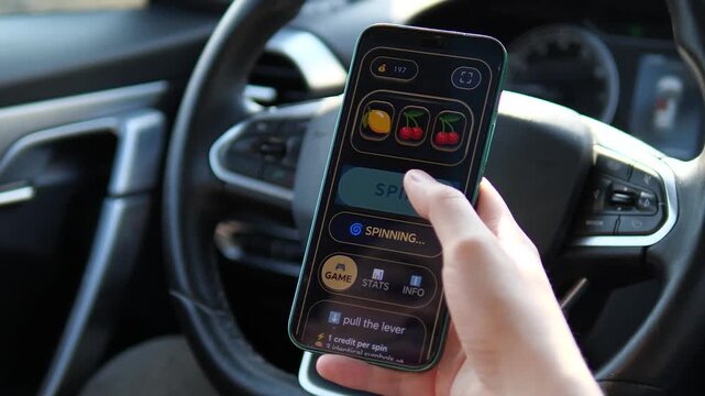 Mobile slot interface showing a failed spin. The user risks a credit, lands on cherries and oranges, and is prompted to try again. Ideal for gamification design, behavioral UX, and interactive app 