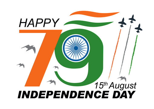 15 August Celebration 79th Independence Day 2026. 79th India Independence Day freedom celebration concept or tricolor flag, icon, poster, banner. template design. 79th Years Anniversary.