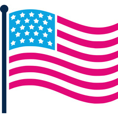 Obraz premium Waving American Flag Icon Vector