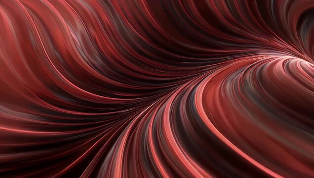 4K abstract animation featuring dynamic wavy stripes shades of red creating flowing elegant background suitable creative design motion graphics visual effects stock 
