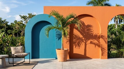 Fototapeta premium palm trees in a hotel